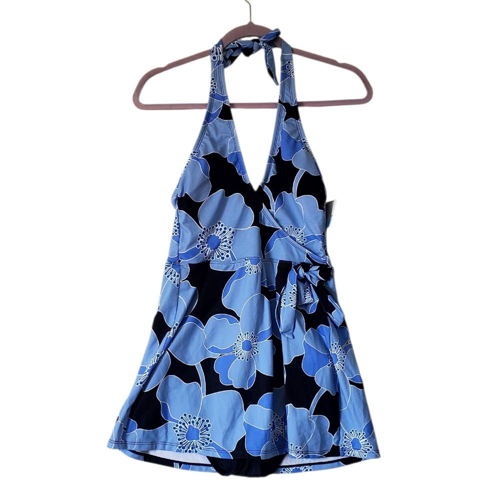 New Women's Draper James RSVP‎ Blue One Piece Floral Size Medium NWT